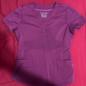 Purple Label plum scrub top